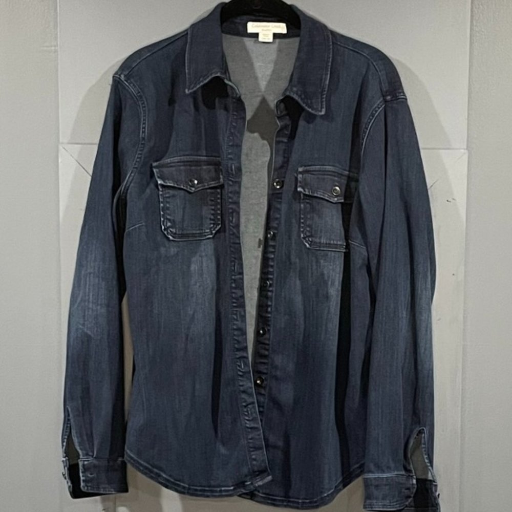 Coldwater Creek Denim Jean Shirt Shacket Women's Size L